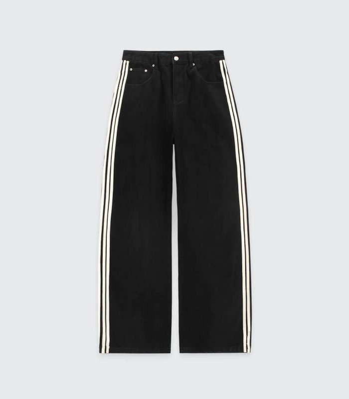 Baggy Black jeans With Stripes