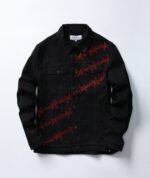 Red rhinestone jean jacket for men