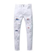 paint splatter white jeans