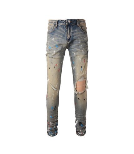 Ripped skinny hand paint jeans