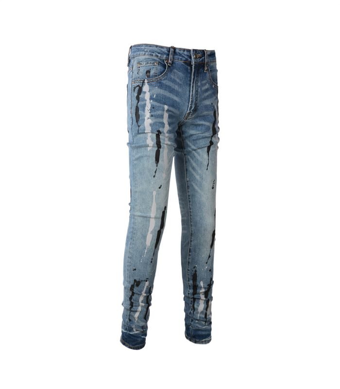 Vintage blue jeans with print