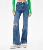 Ripped Flare Jeans For Women