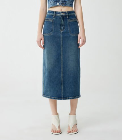 Long denim skirts