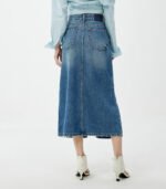 Indigo blue denim skirts