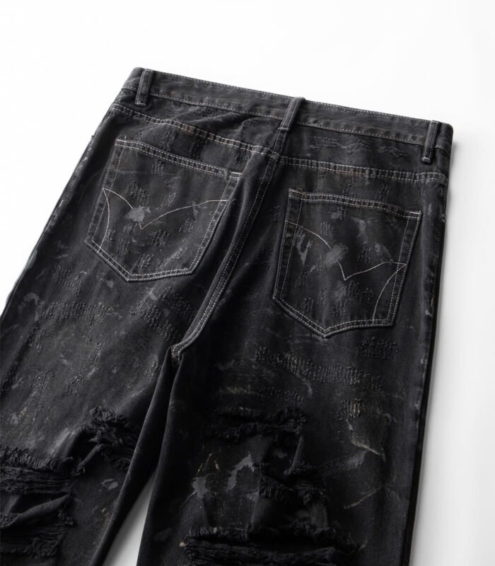 Retro black denim jeans