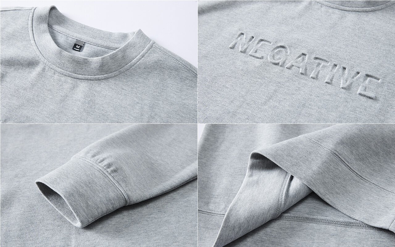 round neck embossed sweatshirt