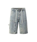 Elastic waist denim shorts