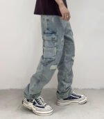 Wholesale relaxed fit baggy jeans for men