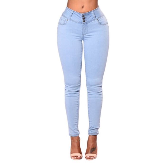 Butt lift light blue jeans