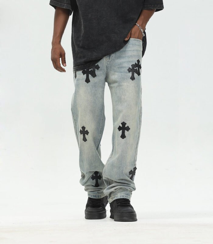 Men's Cross Patched Jeans