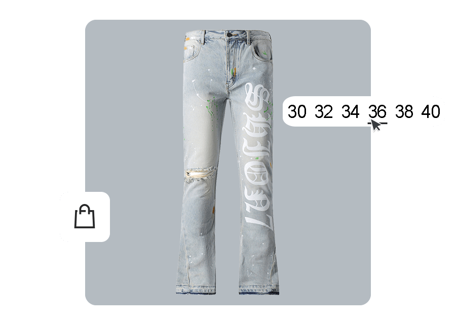 Men's streetwear jeans in bulk