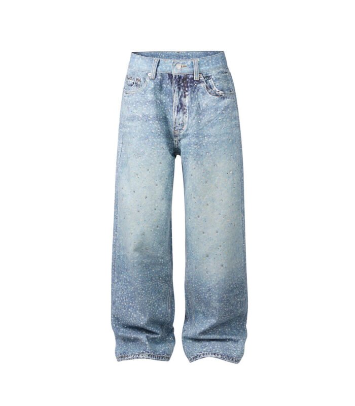 Relaxed fit crystal shining jeans