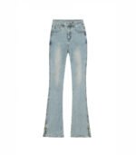 Side slit jeans for women