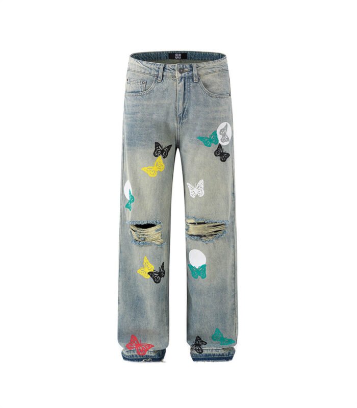 butterfly denim jeans