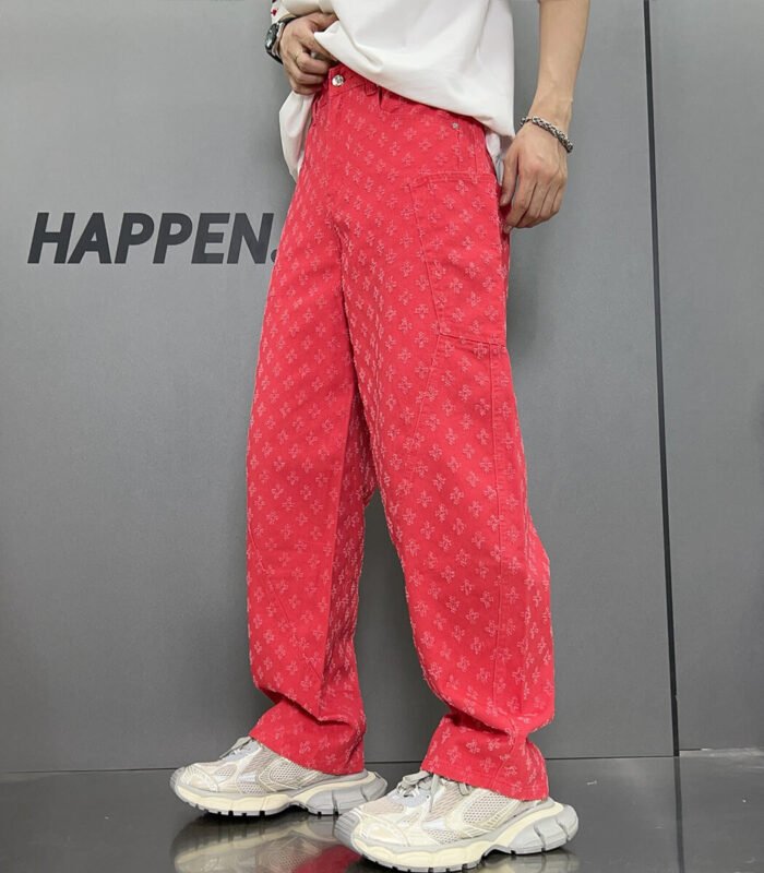 men's pink denim pants