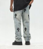 streetwear patchwork jeans