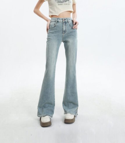 wholesale side slit jeans for women