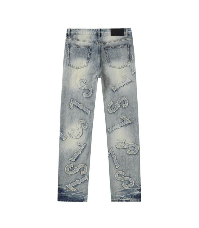 Letter Patchwork Jeans