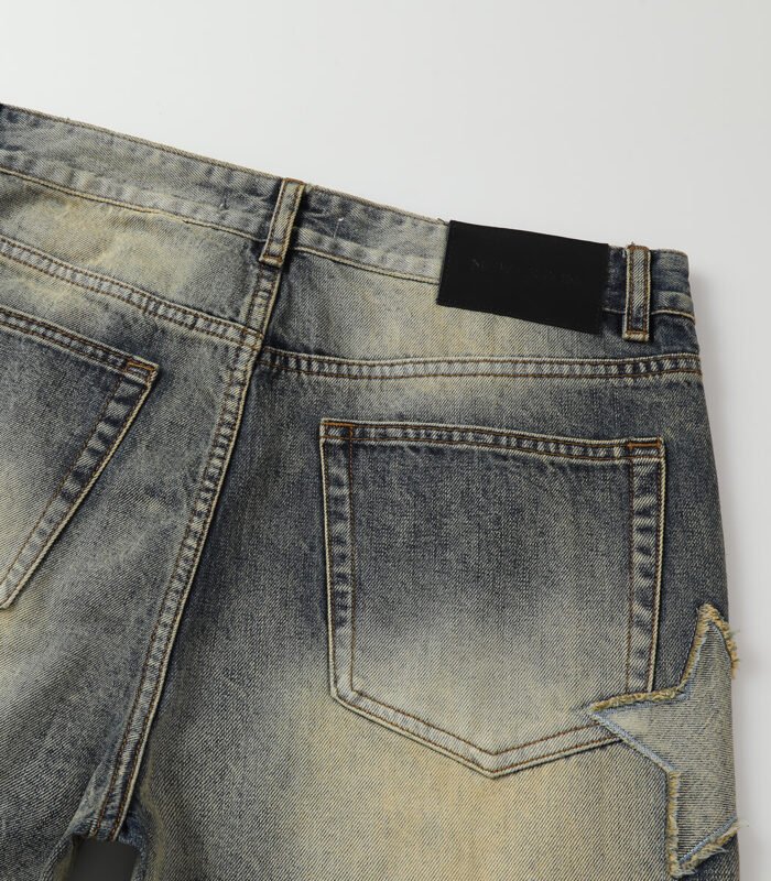 Letters Patched Jeans Pnats