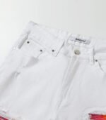 Ripped white shorts for men