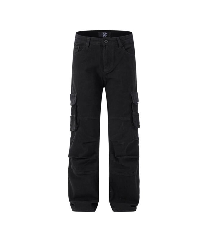 Side pockets men's baggy cargo pants