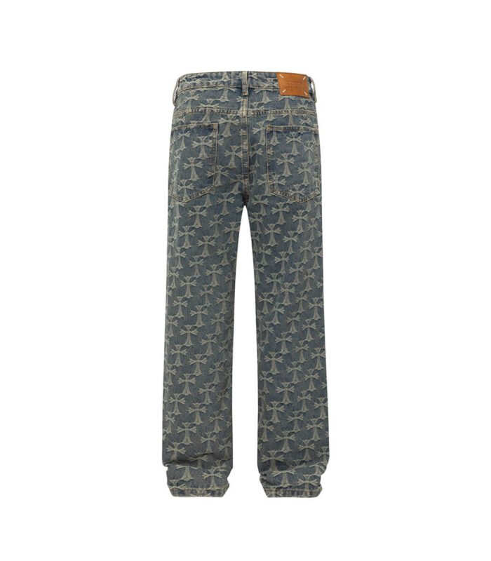 Loose fit jacquard jeans for men