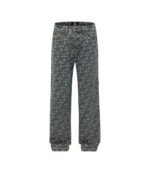 Mid rise jacquard jeans for men