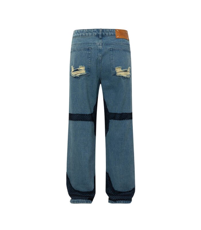 Patchwork baggy jeans for men