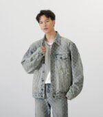 Slim fit denim jacket for men