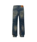 Vintage blue dirty wash denim pants